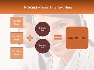 A Woman Wearing A Headset With A Man In The Background PowerPoint Template