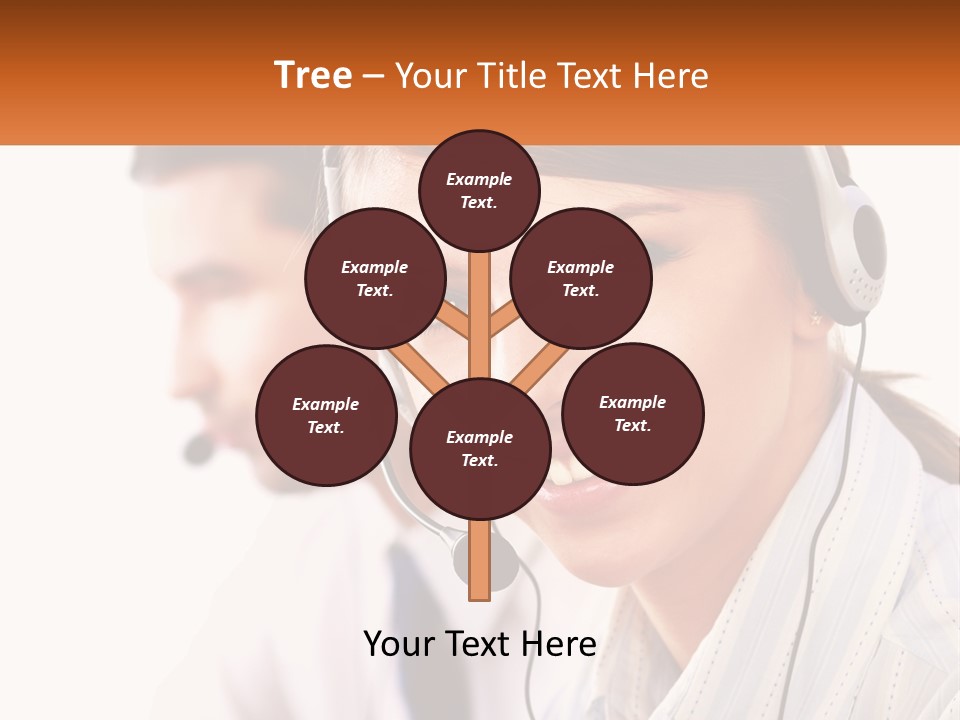 A Woman Wearing A Headset With A Man In The Background PowerPoint Template
