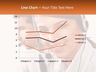 A Woman Wearing A Headset With A Man In The Background PowerPoint Template