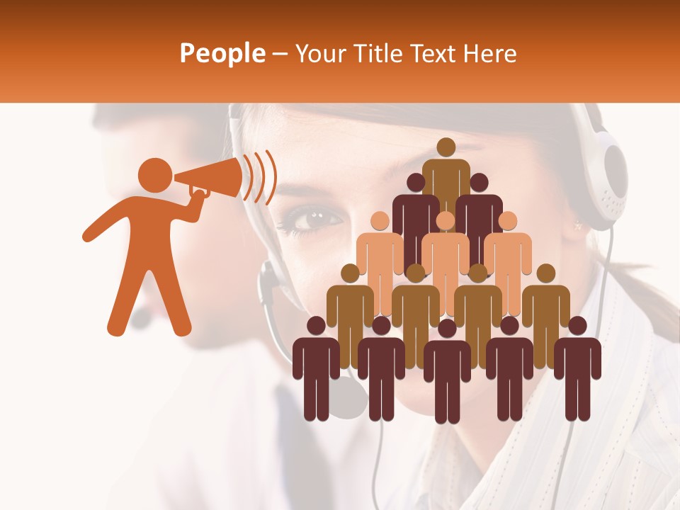 A Woman Wearing A Headset With A Man In The Background PowerPoint Template