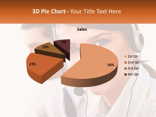 A Woman Wearing A Headset With A Man In The Background PowerPoint Template