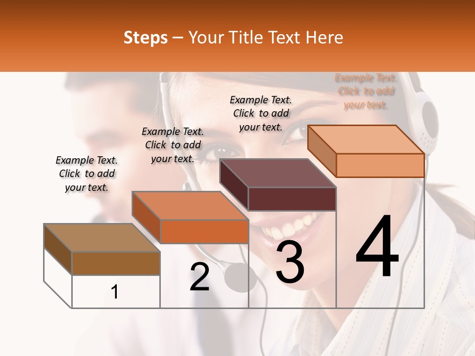 A Woman Wearing A Headset With A Man In The Background PowerPoint Template