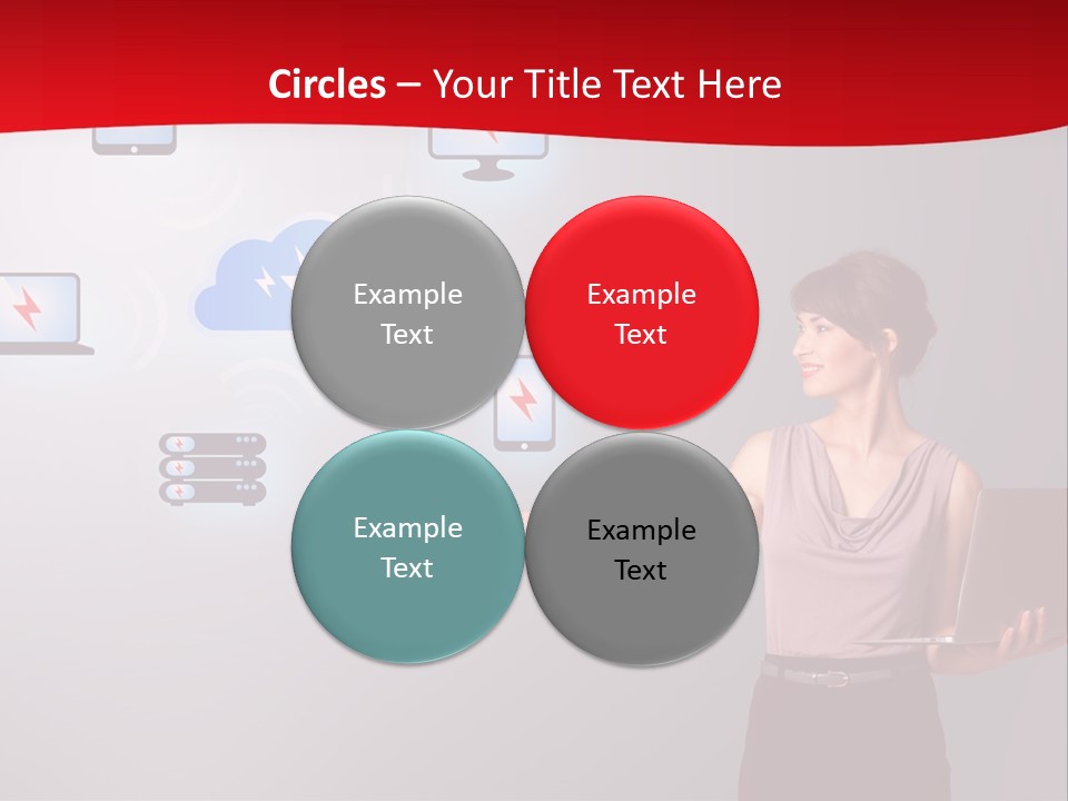 A Woman Holding A Laptop In Her Hands PowerPoint Template