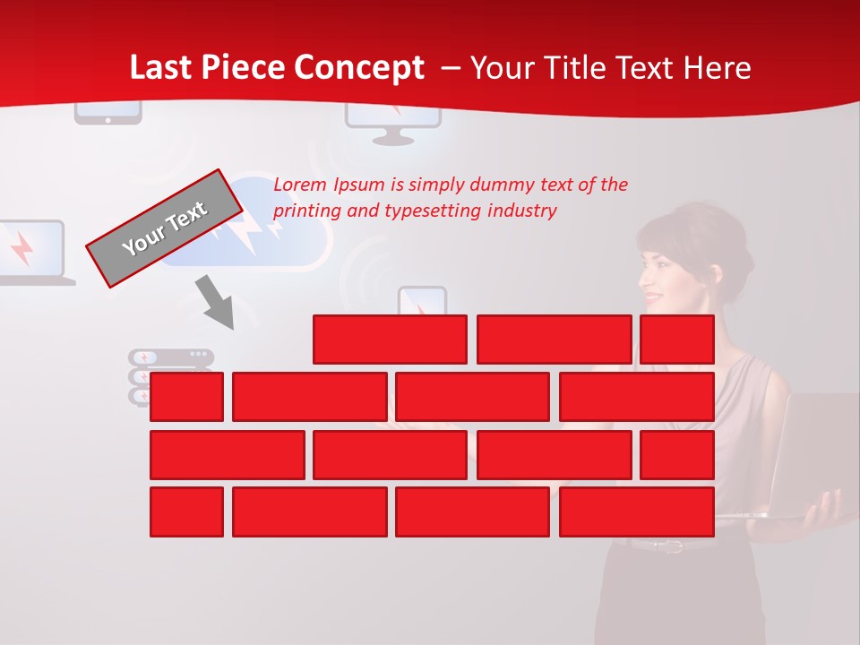 A Woman Holding A Laptop In Her Hands PowerPoint Template