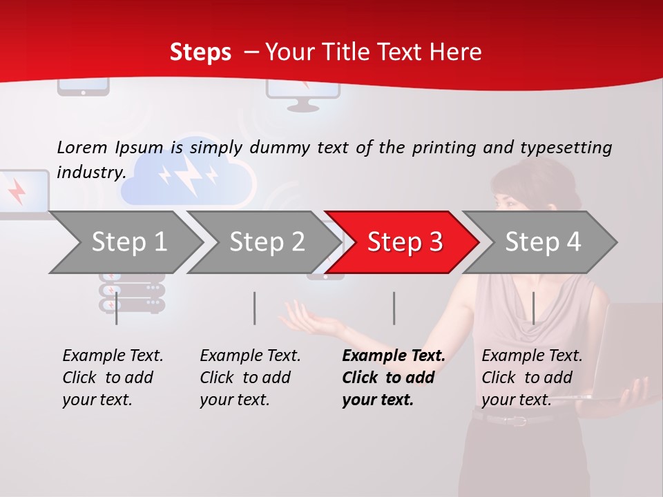 A Woman Holding A Laptop In Her Hands PowerPoint Template