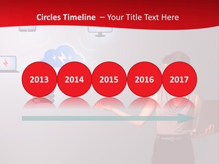 A Woman Holding A Laptop In Her Hands PowerPoint Template