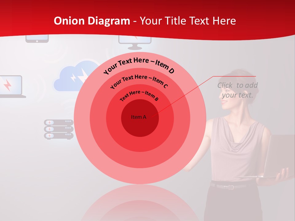 A Woman Holding A Laptop In Her Hands PowerPoint Template