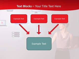 A Woman Holding A Laptop In Her Hands PowerPoint Template