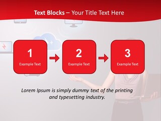 A Woman Holding A Laptop In Her Hands PowerPoint Template