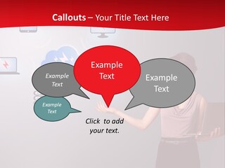 A Woman Holding A Laptop In Her Hands PowerPoint Template