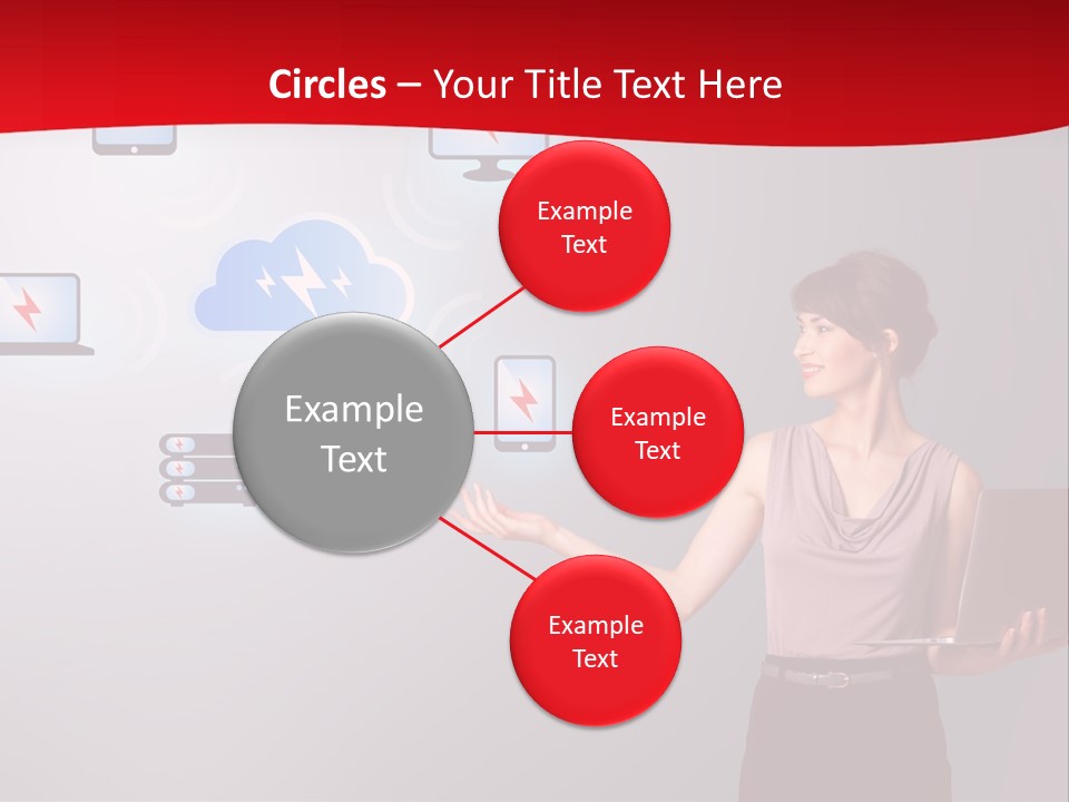 A Woman Holding A Laptop In Her Hands PowerPoint Template