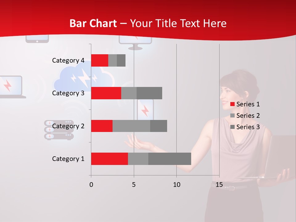 A Woman Holding A Laptop In Her Hands PowerPoint Template