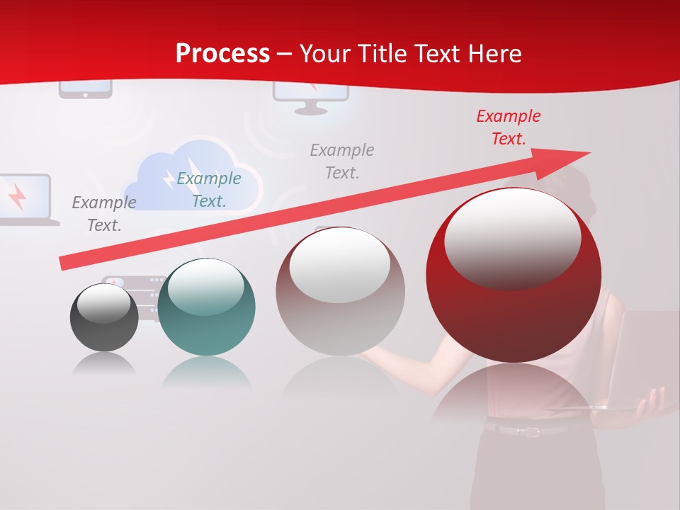 A Woman Holding A Laptop In Her Hands PowerPoint Template