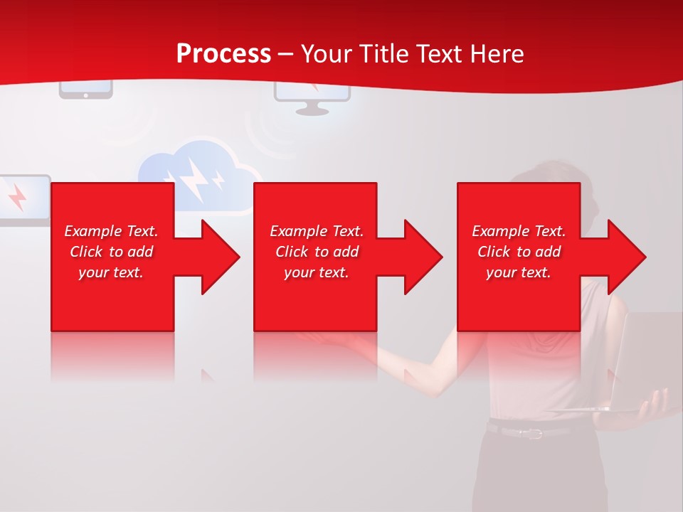 A Woman Holding A Laptop In Her Hands PowerPoint Template