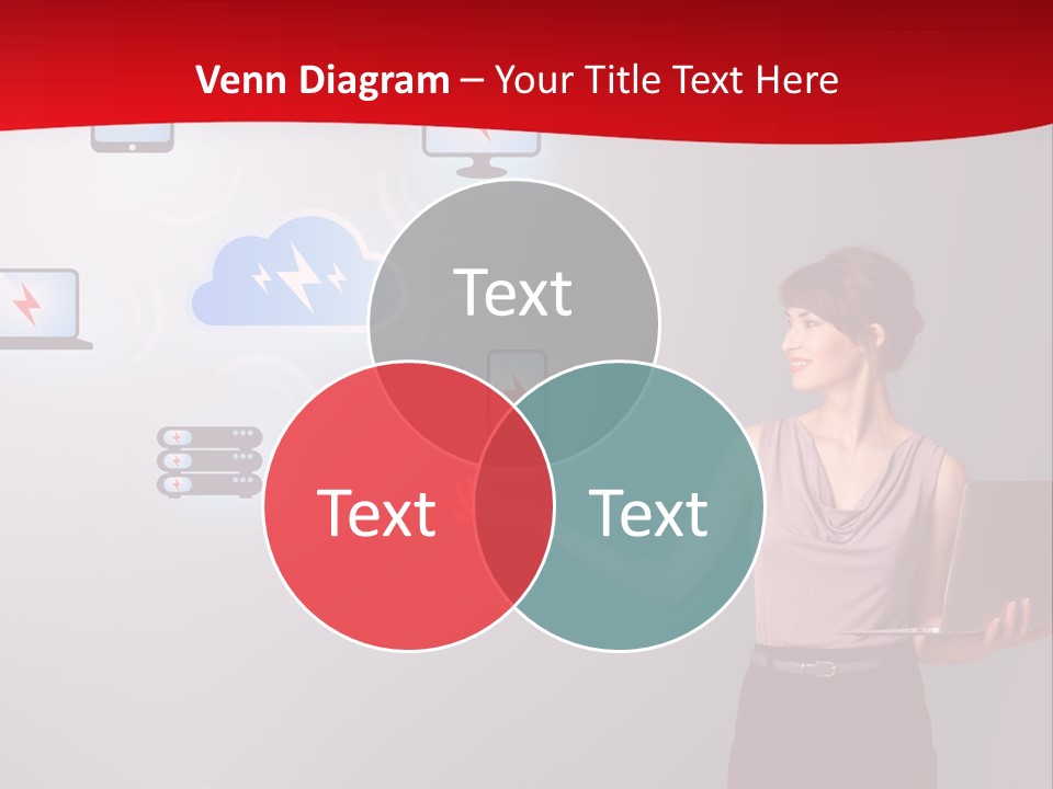 A Woman Holding A Laptop In Her Hands PowerPoint Template