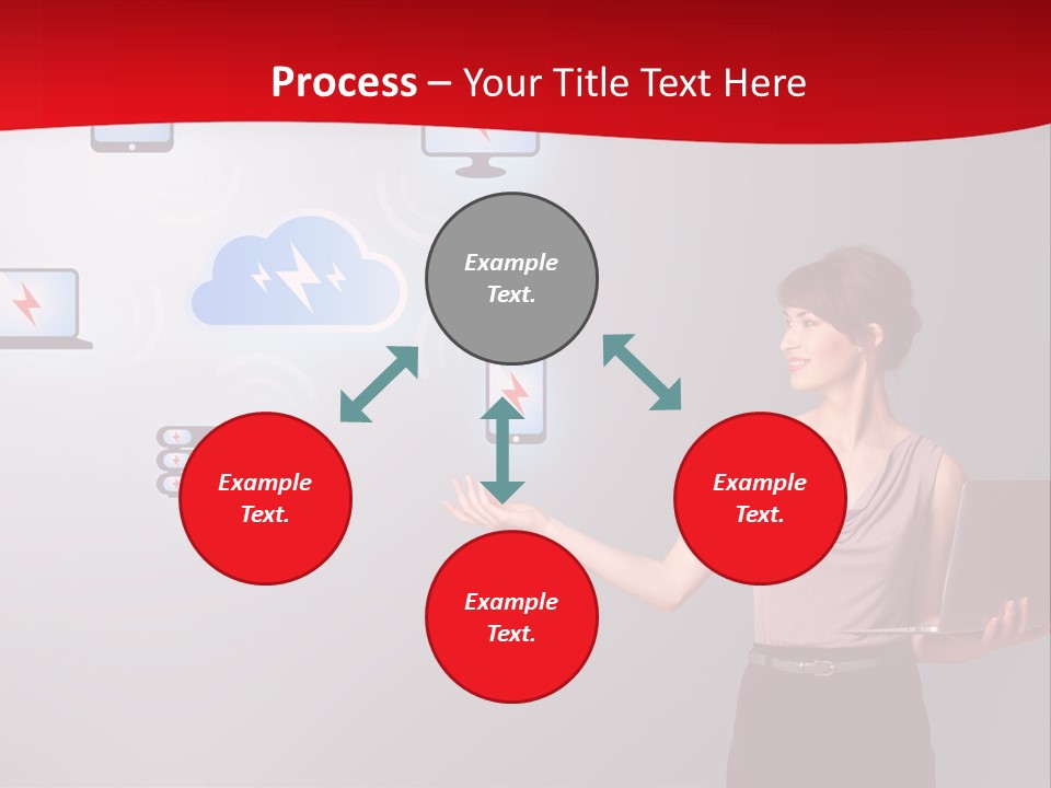 A Woman Holding A Laptop In Her Hands PowerPoint Template