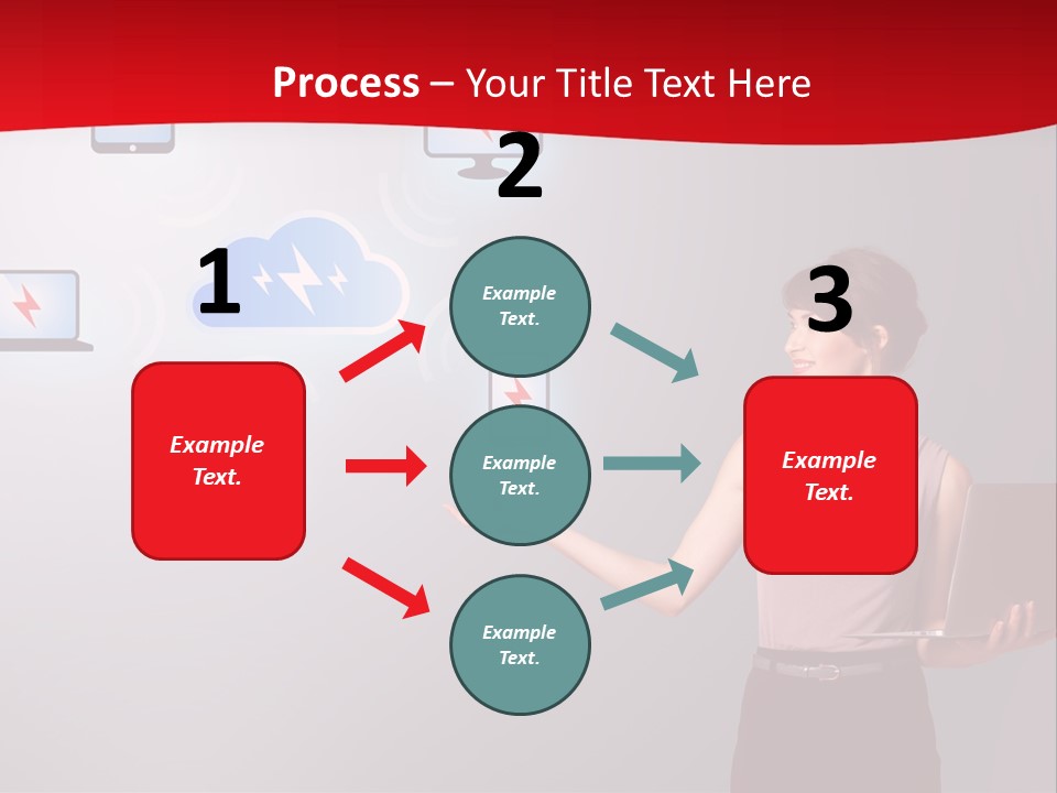 A Woman Holding A Laptop In Her Hands PowerPoint Template