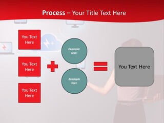 A Woman Holding A Laptop In Her Hands PowerPoint Template