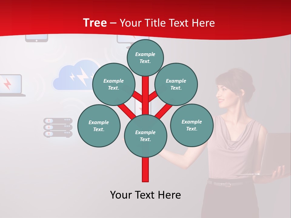 A Woman Holding A Laptop In Her Hands PowerPoint Template