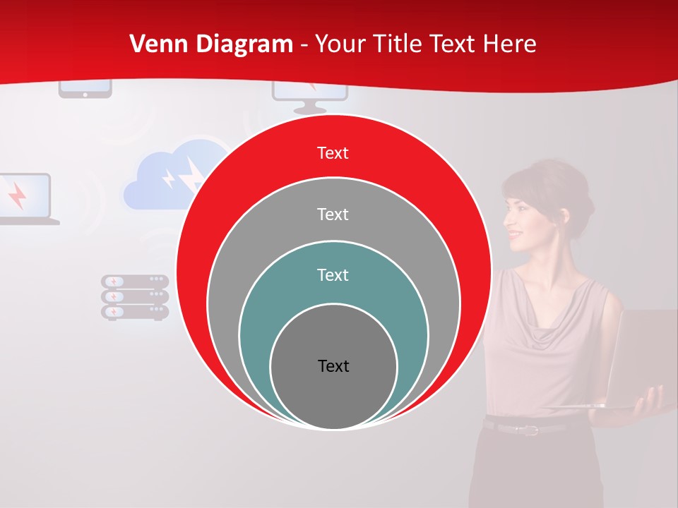 A Woman Holding A Laptop In Her Hands PowerPoint Template