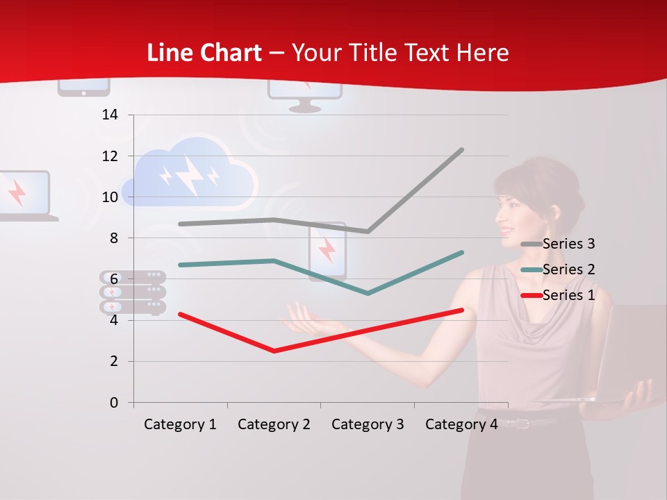 A Woman Holding A Laptop In Her Hands PowerPoint Template