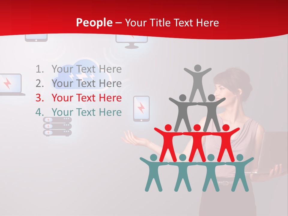 A Woman Holding A Laptop In Her Hands PowerPoint Template
