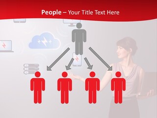 A Woman Holding A Laptop In Her Hands PowerPoint Template