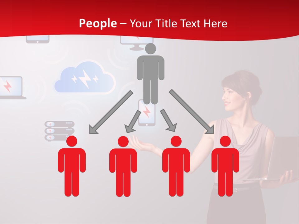 A Woman Holding A Laptop In Her Hands PowerPoint Template