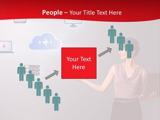 A Woman Holding A Laptop In Her Hands PowerPoint Template