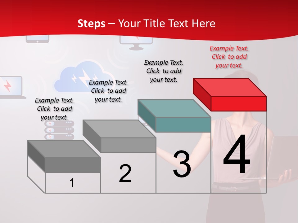 A Woman Holding A Laptop In Her Hands PowerPoint Template