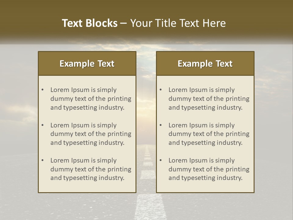 An Empty Road With The Sun Shining Through The Clouds PowerPoint Template