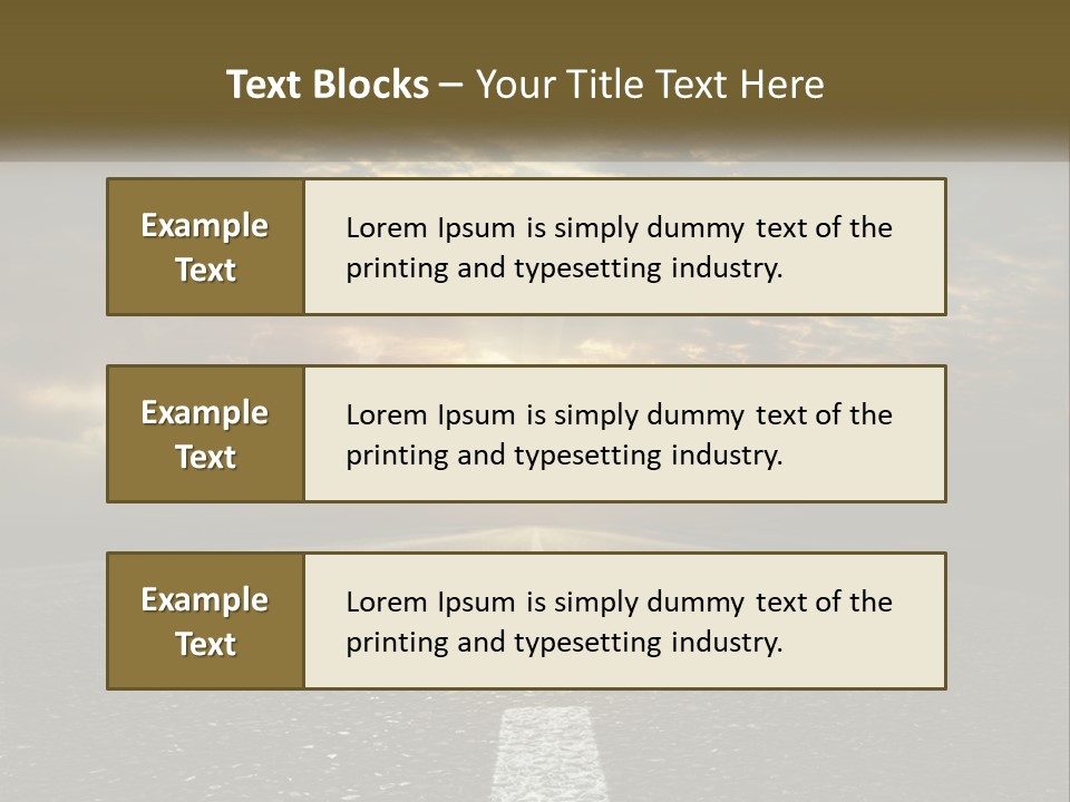An Empty Road With The Sun Shining Through The Clouds PowerPoint Template