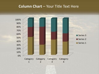 An Empty Road With The Sun Shining Through The Clouds PowerPoint Template