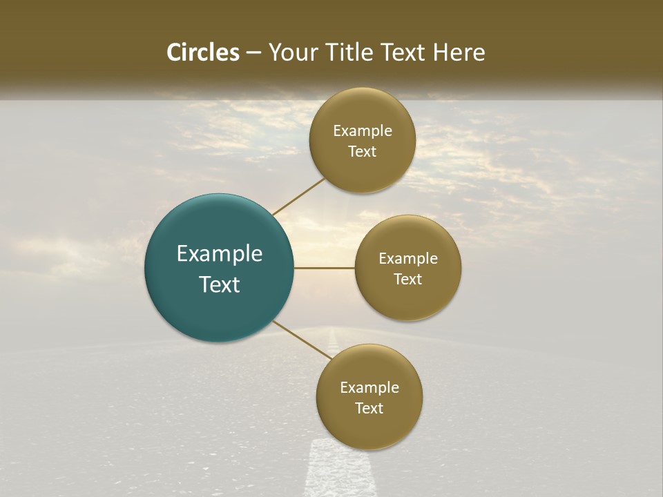 An Empty Road With The Sun Shining Through The Clouds PowerPoint Template