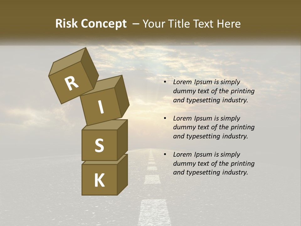 An Empty Road With The Sun Shining Through The Clouds PowerPoint Template