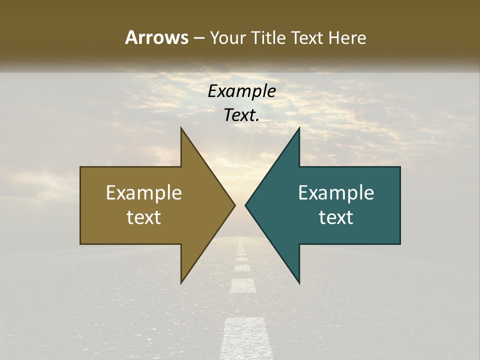 An Empty Road With The Sun Shining Through The Clouds PowerPoint Template