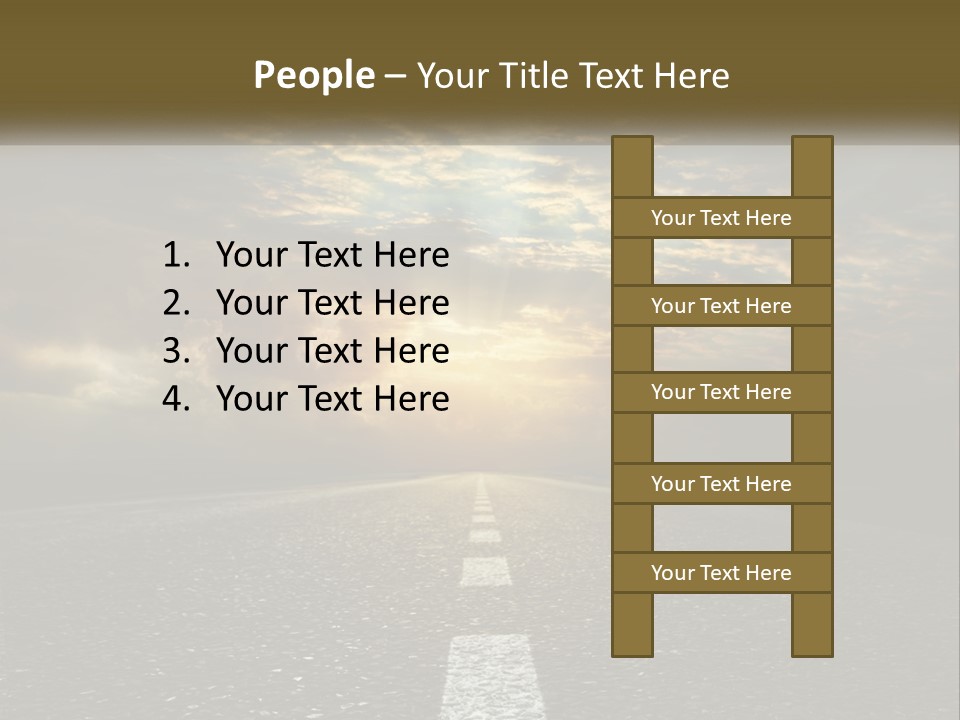 An Empty Road With The Sun Shining Through The Clouds PowerPoint Template