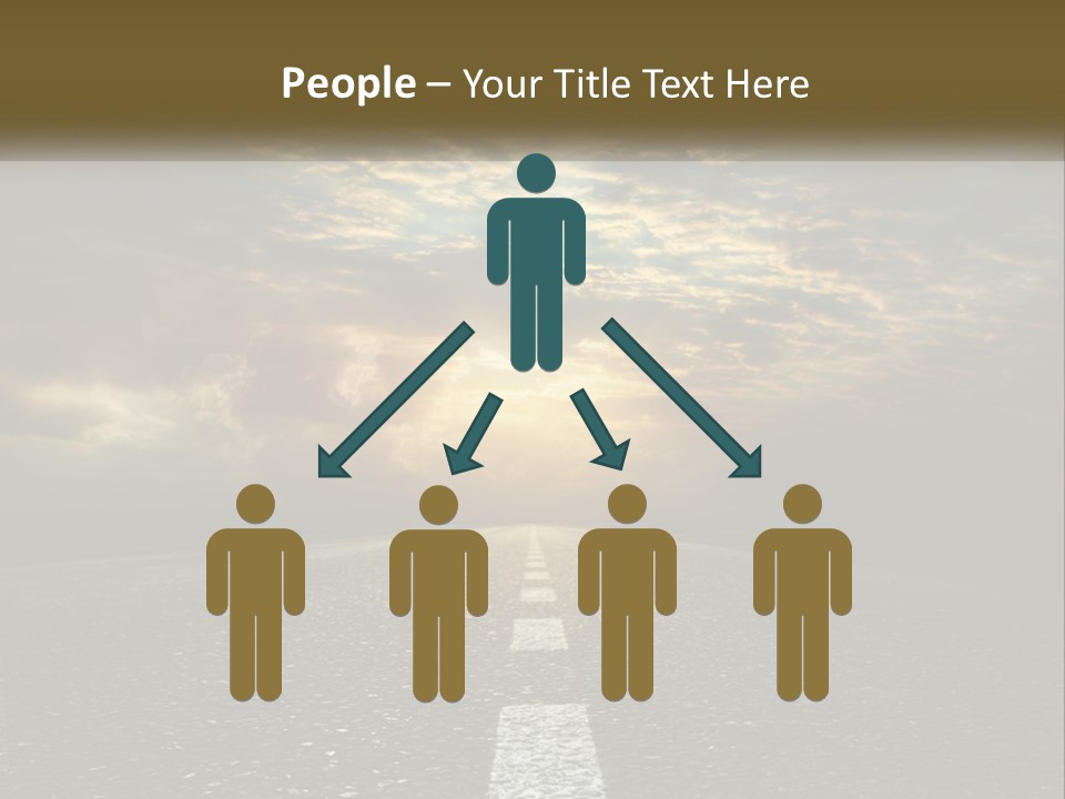 An Empty Road With The Sun Shining Through The Clouds PowerPoint Template