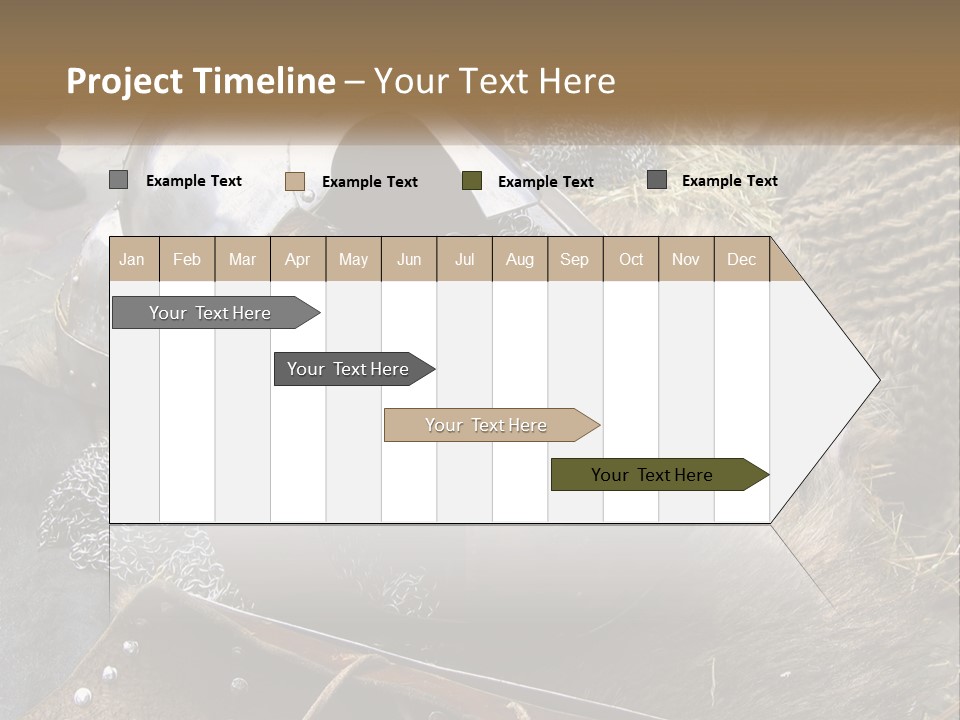A Large Metal Helmet Sitting On Top Of A Pile Of Hay PowerPoint Template