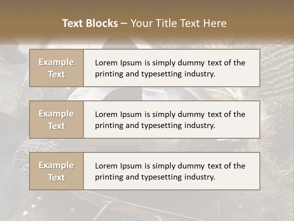 A Large Metal Helmet Sitting On Top Of A Pile Of Hay PowerPoint Template