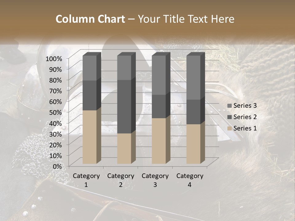 A Large Metal Helmet Sitting On Top Of A Pile Of Hay PowerPoint Template