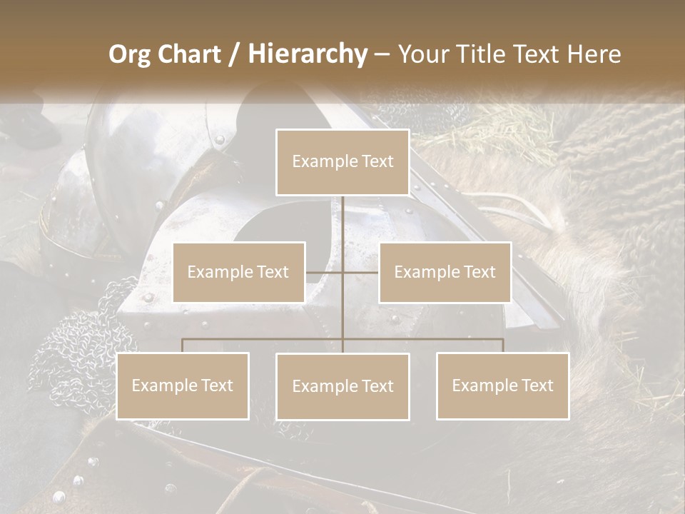 A Large Metal Helmet Sitting On Top Of A Pile Of Hay PowerPoint Template