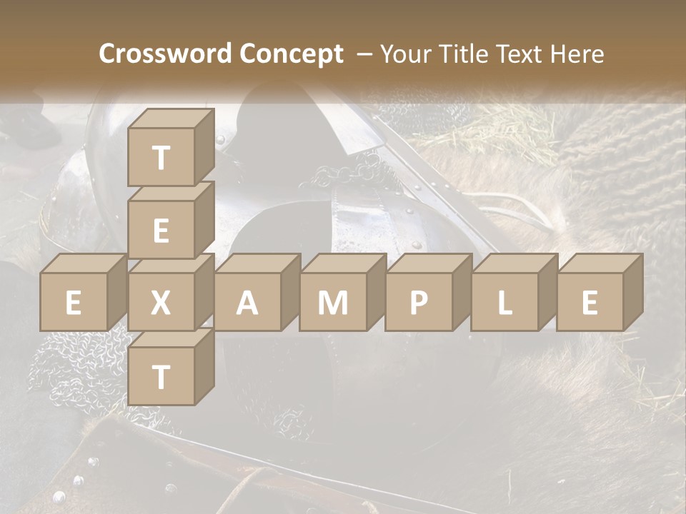 A Large Metal Helmet Sitting On Top Of A Pile Of Hay PowerPoint Template