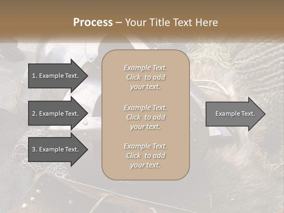 A Large Metal Helmet Sitting On Top Of A Pile Of Hay PowerPoint Template