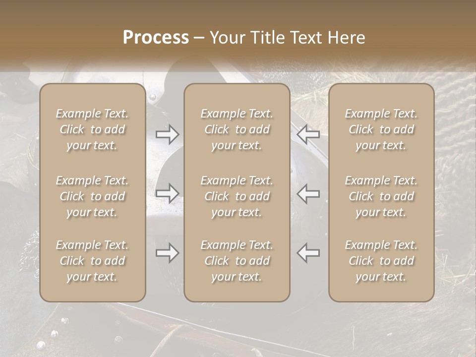 A Large Metal Helmet Sitting On Top Of A Pile Of Hay PowerPoint Template