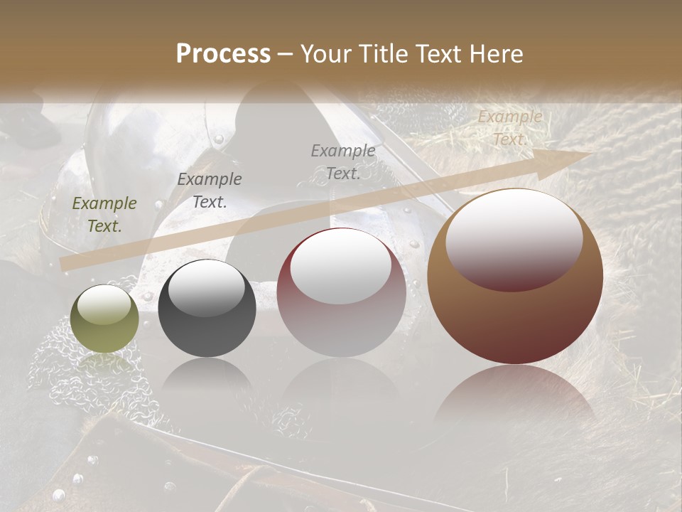 A Large Metal Helmet Sitting On Top Of A Pile Of Hay PowerPoint Template