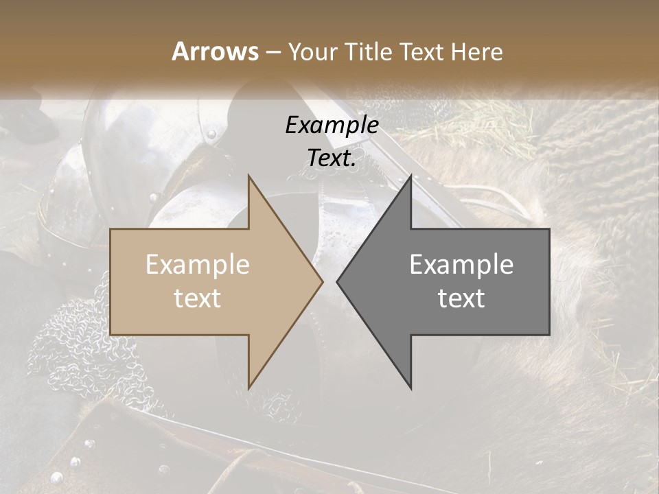 A Large Metal Helmet Sitting On Top Of A Pile Of Hay PowerPoint Template