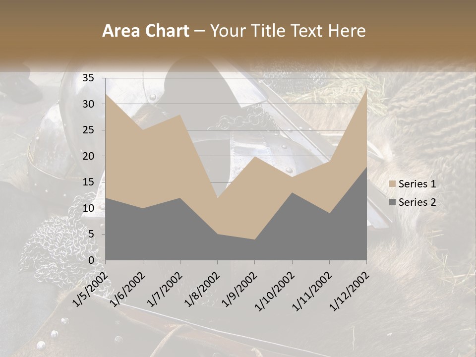 A Large Metal Helmet Sitting On Top Of A Pile Of Hay PowerPoint Template