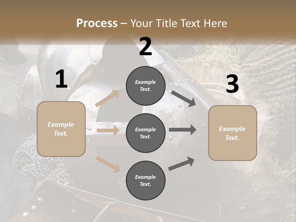 A Large Metal Helmet Sitting On Top Of A Pile Of Hay PowerPoint Template