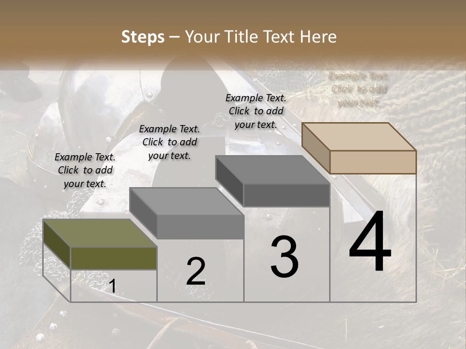 A Large Metal Helmet Sitting On Top Of A Pile Of Hay PowerPoint Template